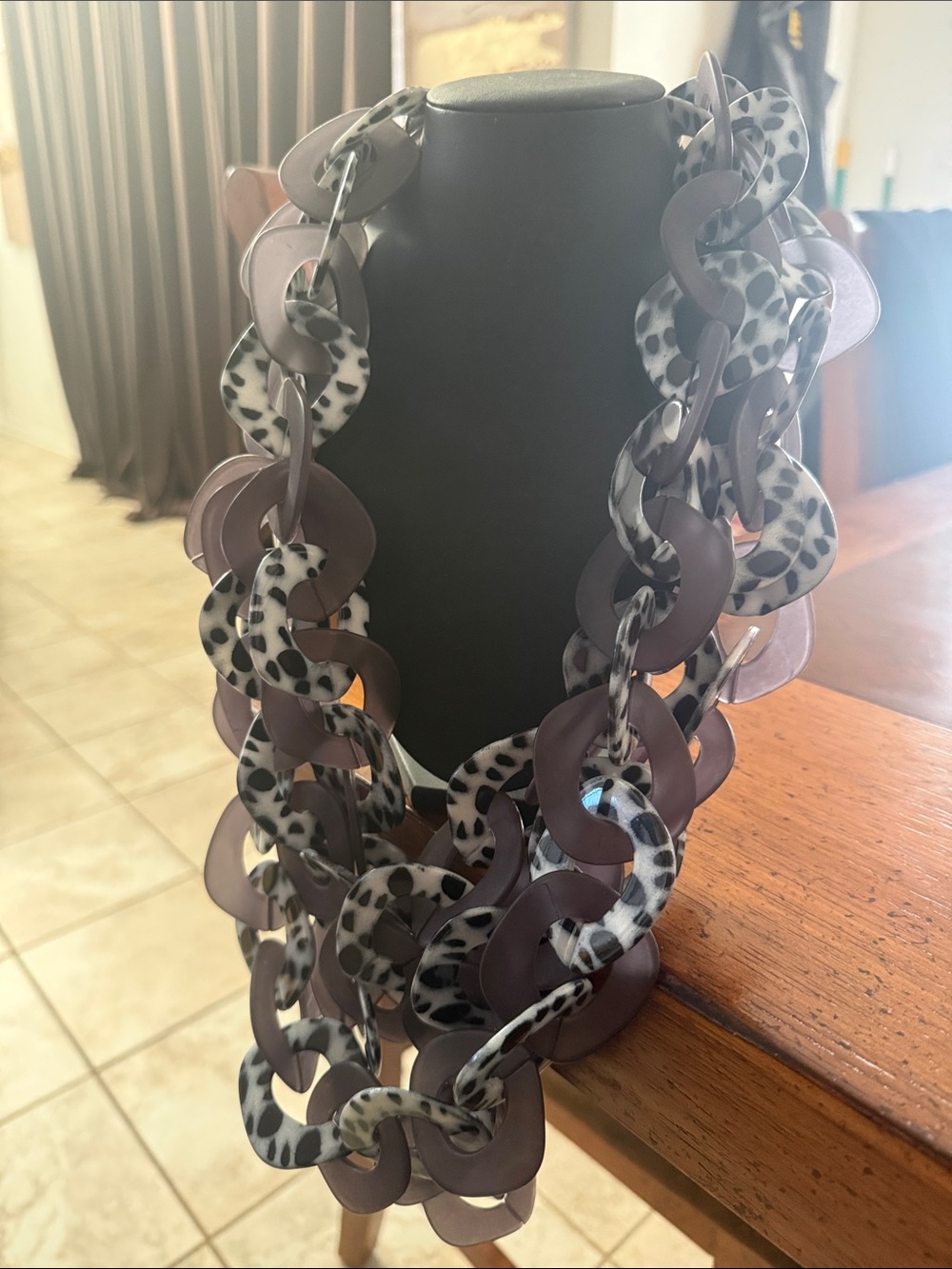 Sassy Jones Lavender and Black-White Necklace
